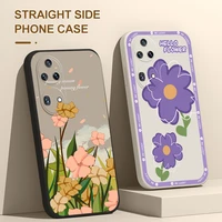 for huawei p50 pro soft silicone case for huawei p40 pro plus p30 p20 pro p40 p30 lite cover cartoon flower pattern phone case