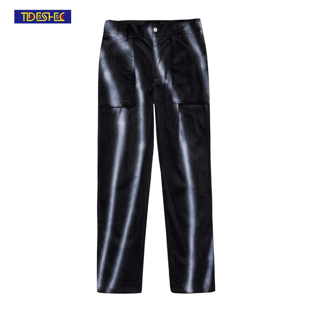 

Уличный комбинезон TIDESHEC на пуговицах, мужские прямые брюки в стиле Vibe, вельветовые брюки-карго, свободные брюки в стиле хип-хоп