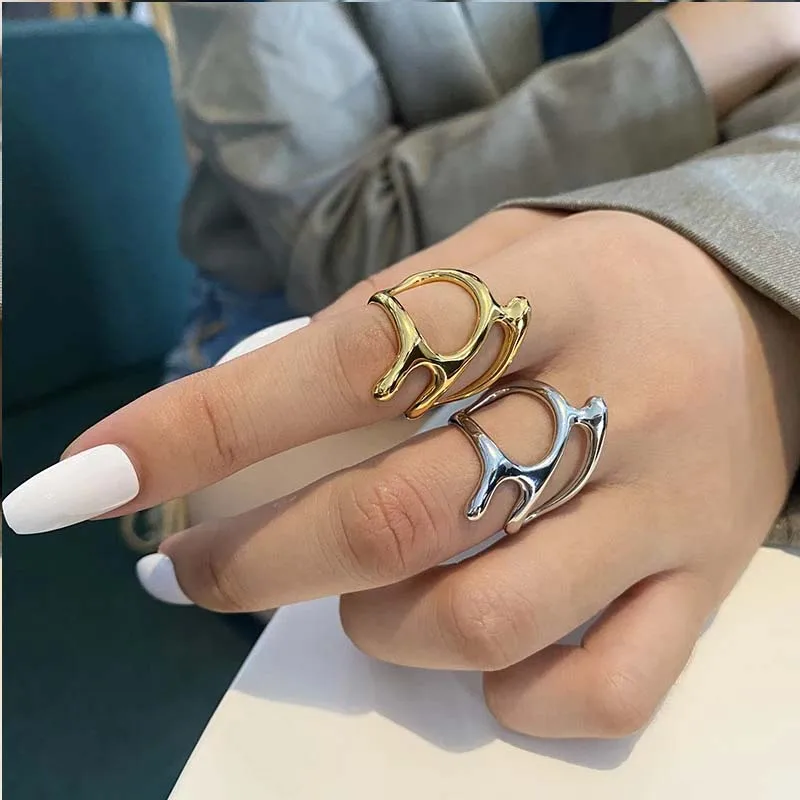 

Hot new Lively silver hot vintage elegant irregular hollow branch adjustable ring for women's boutique party jewelry кольца gift