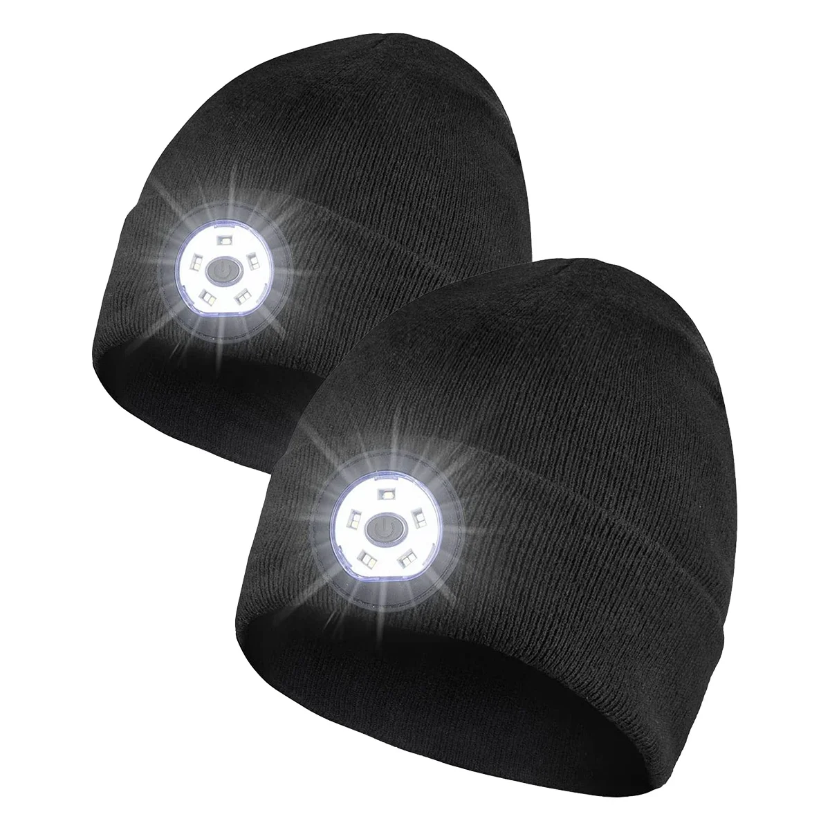 

Облегающая шапка унисекс, трикотажная шапка для свободных рук с 5 светодиодный 3 режимами, Черная