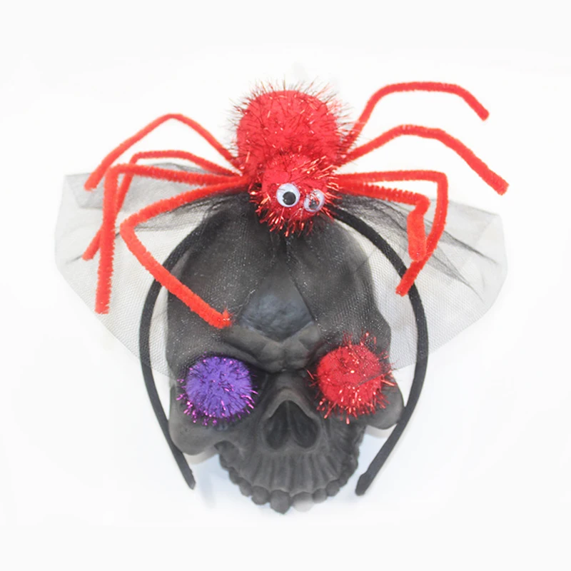

Halloween Headband Holiday Party Spider Headband Black Widow Fluffy Funny Prank Headdress Baby Headdress Accessories 26X26CM
