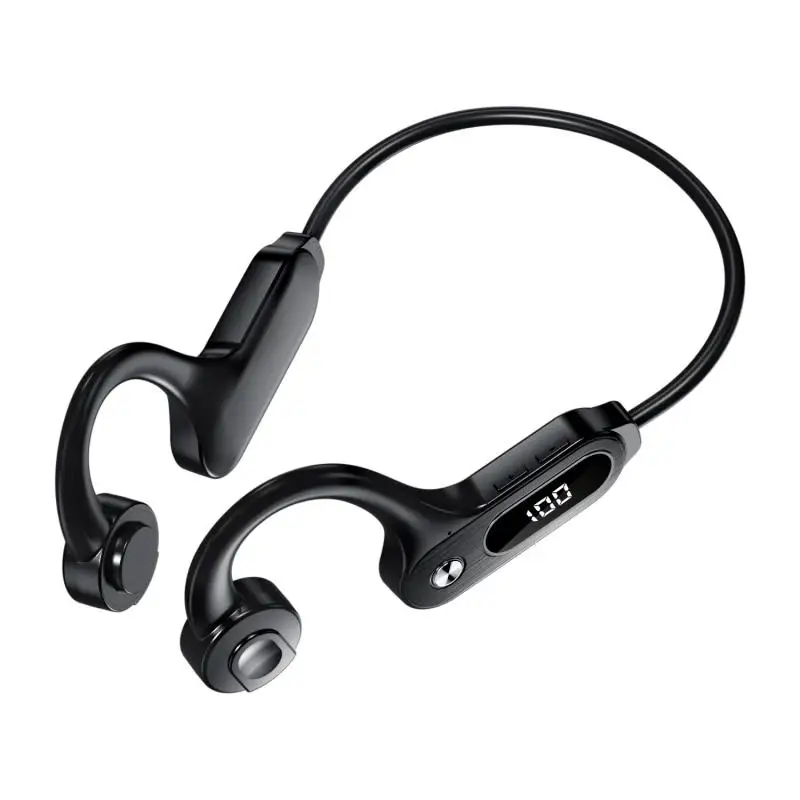 

Portable Earbuds With Mic Headset Support Tf Card Led Display For All Smartphone Bone Conduction Headphones Universal