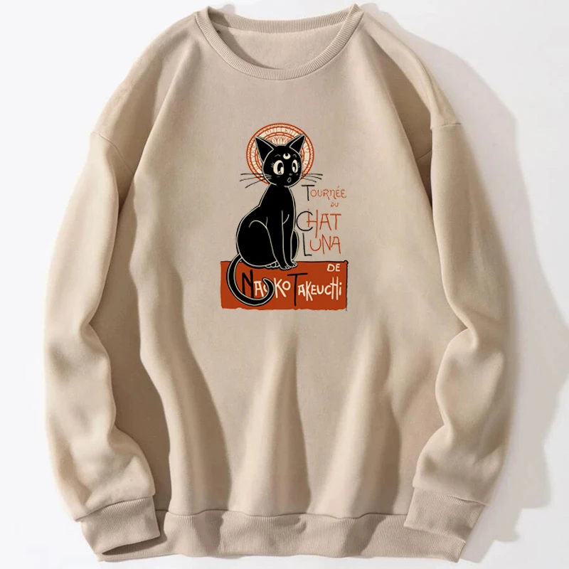 

Cat Kawaii Black Cats Sweatshirts Men Sweatshirt Hoodies Graphic Trapstar Crewneck Spring Autumn Pullover Hombre Jumper Hooded