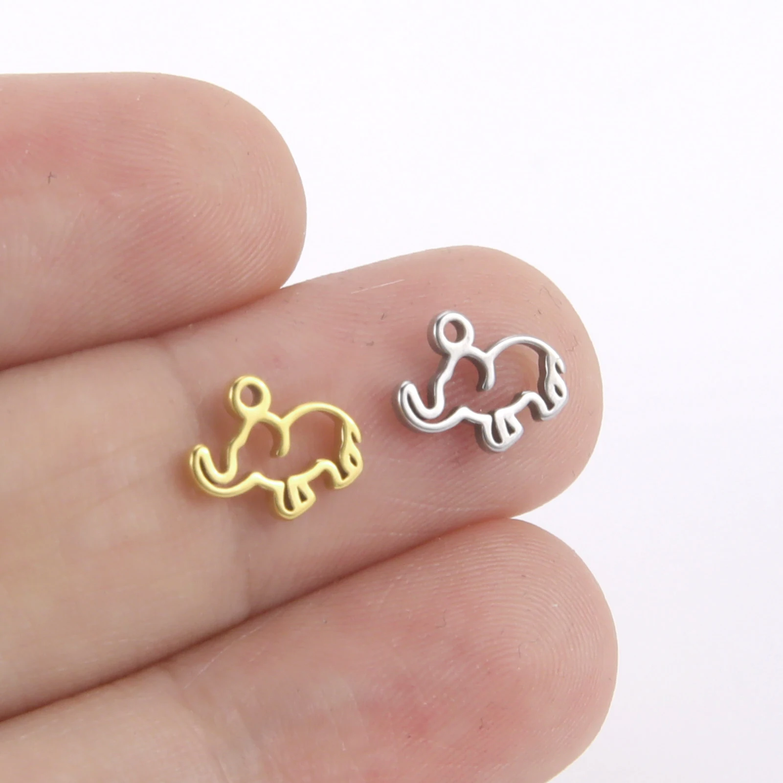 5 шт. / партия нержавеющей стали Медведь Кролик Слон Мини подвеска Милые маленькие