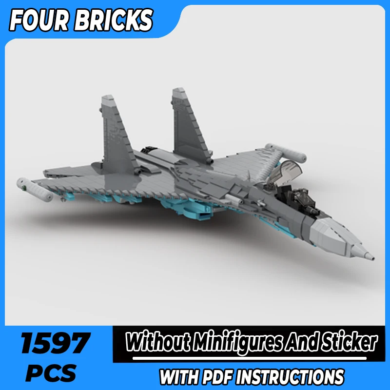 

Moc Building Bricks Military Weapon Model SU-35 Fighter Jet Technology Modular Blocks Gifts Toys For Children DIY Sets Assembly
