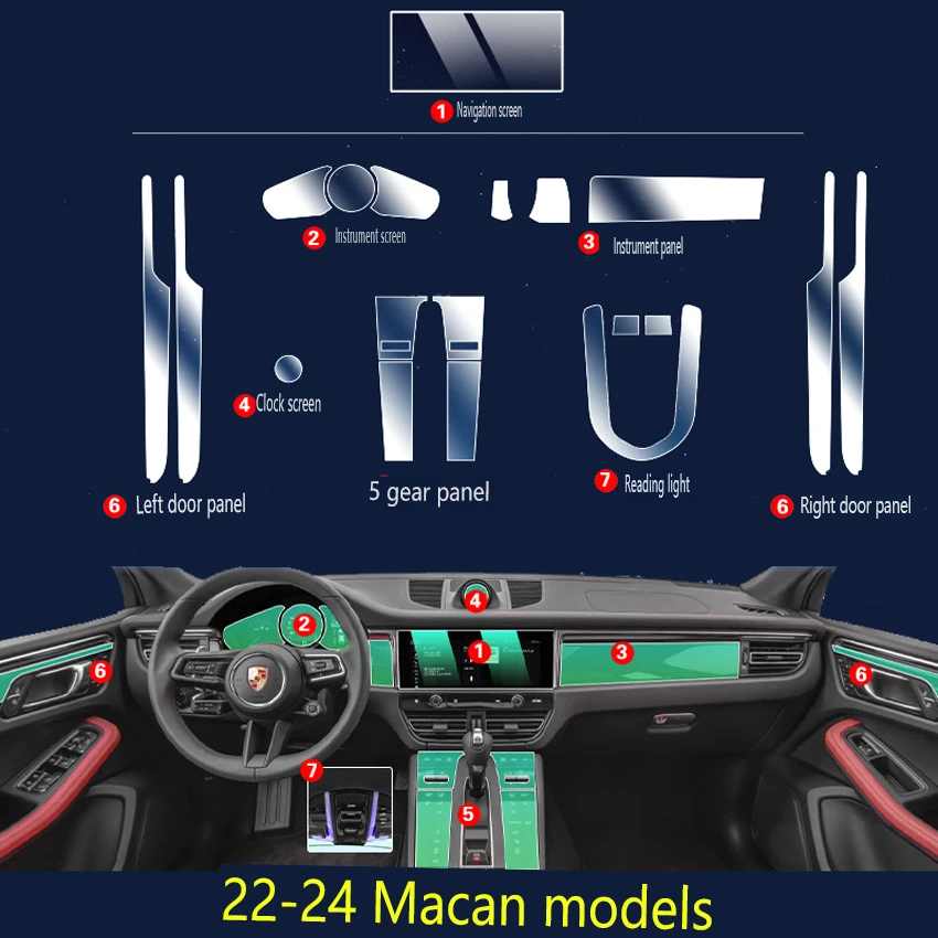 Прозрачная пленка из ТПУ для Porsche Macan 2020-2022 аксессуары автомобиля