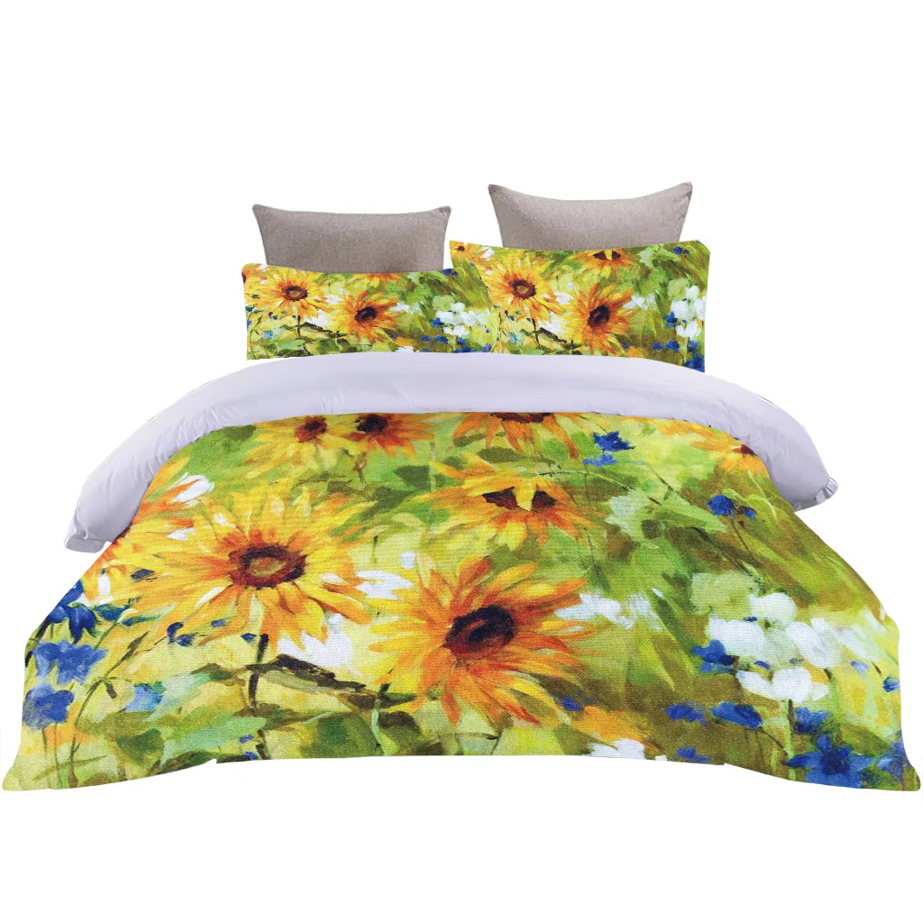 Комплект постельного белья HUANZHUANG с пододеяльником и цифровым 3D-принтом в виде