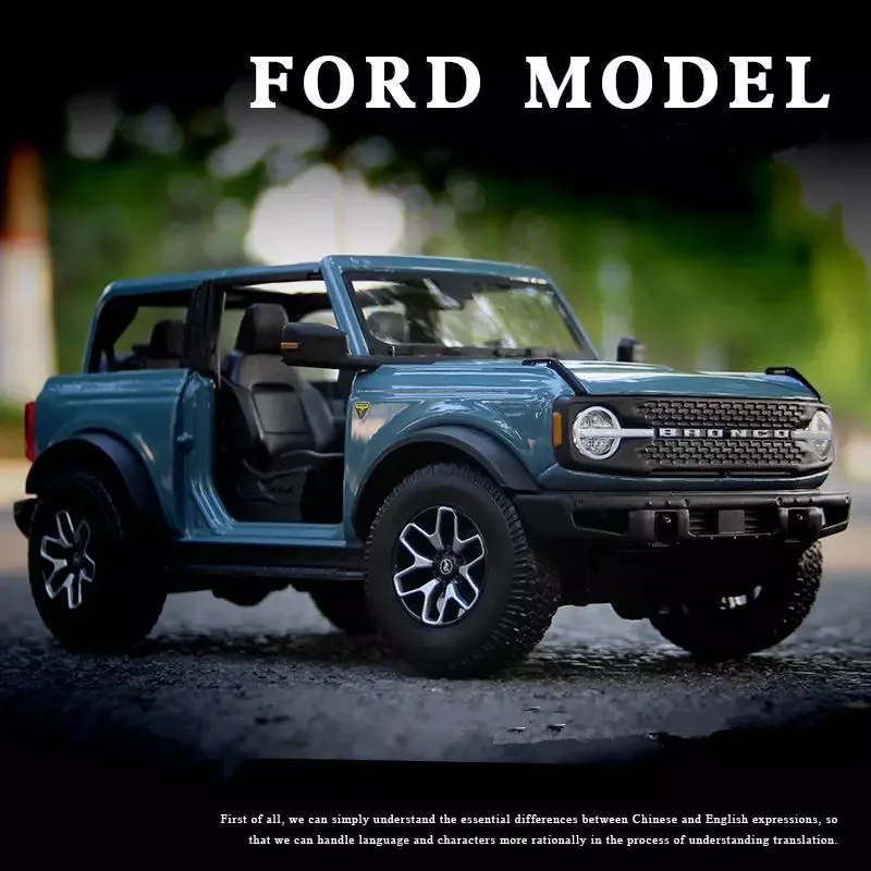 

1: 24 Ford Bronco Lima Alloy Off-road Vehicle Model Die-casting Metal Simulation Childrens Acousto-optic Toy Car Decoration Gift