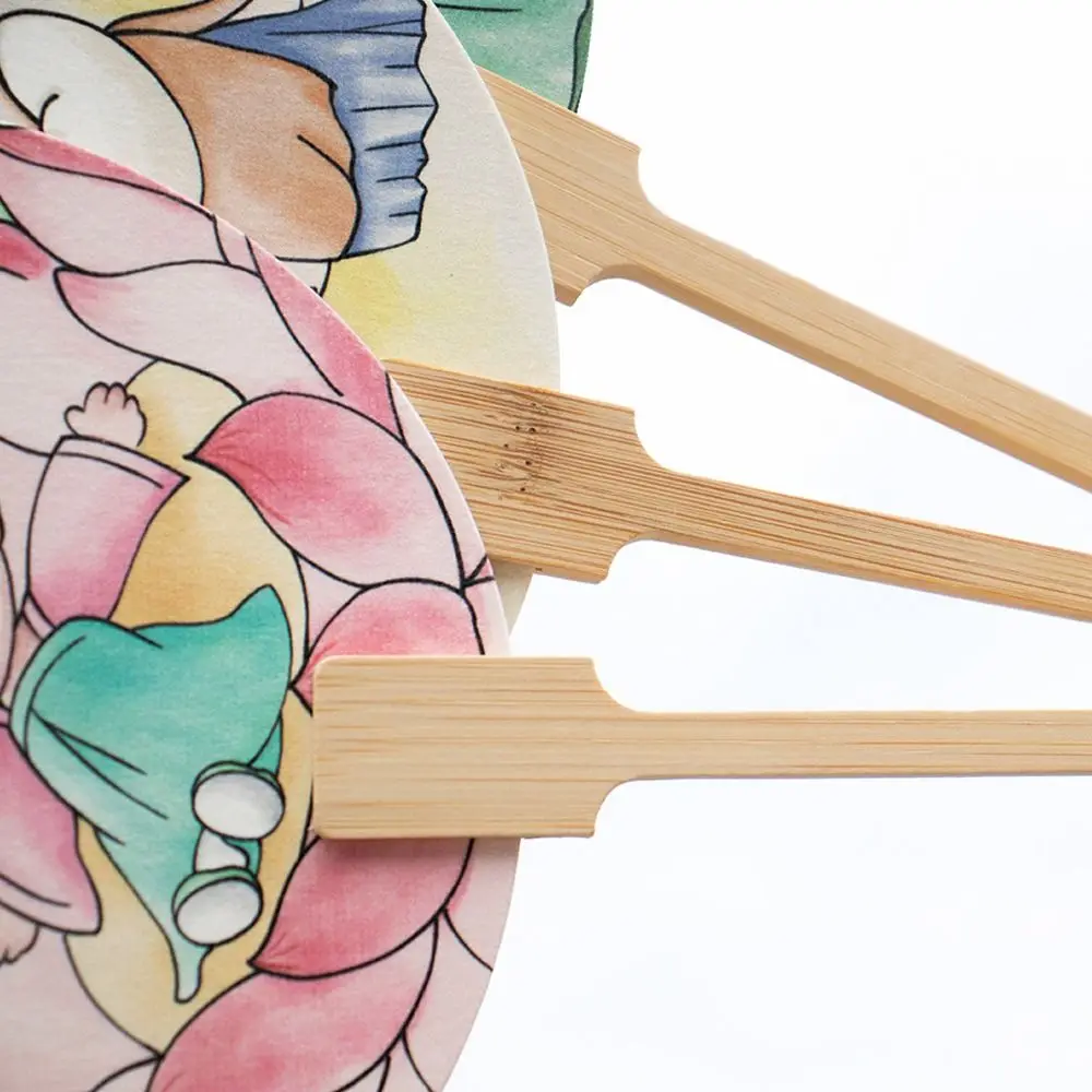 Портативный милый винтажный бумажный ручной веер работы с бамбуковой ручкой