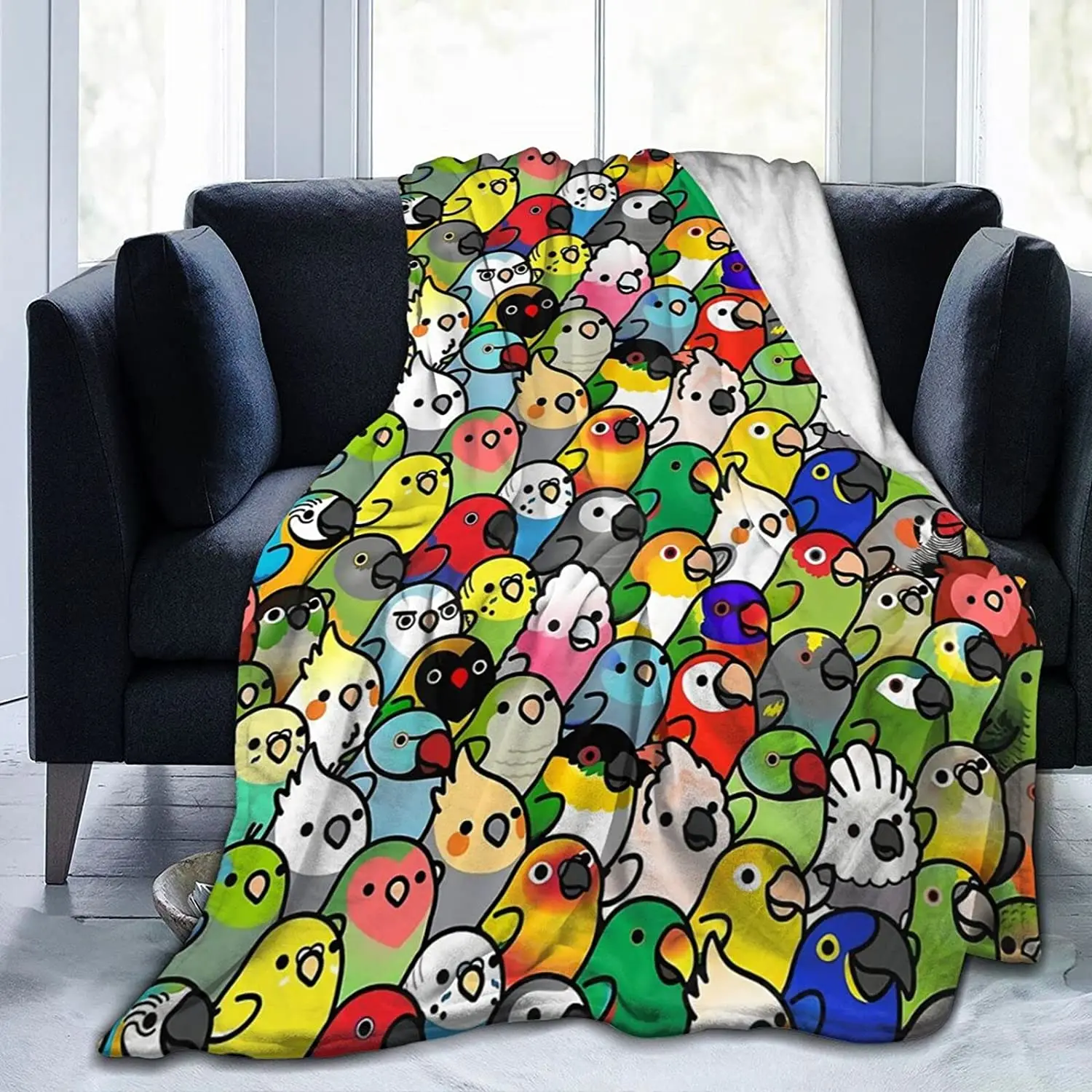 

Cockatiel Flannel Throw Blanket,Cozy Warm Blanket for All Seasons Bedding, for Bed Sofa Couch Warm Home Decor Gifts Parrot Throw