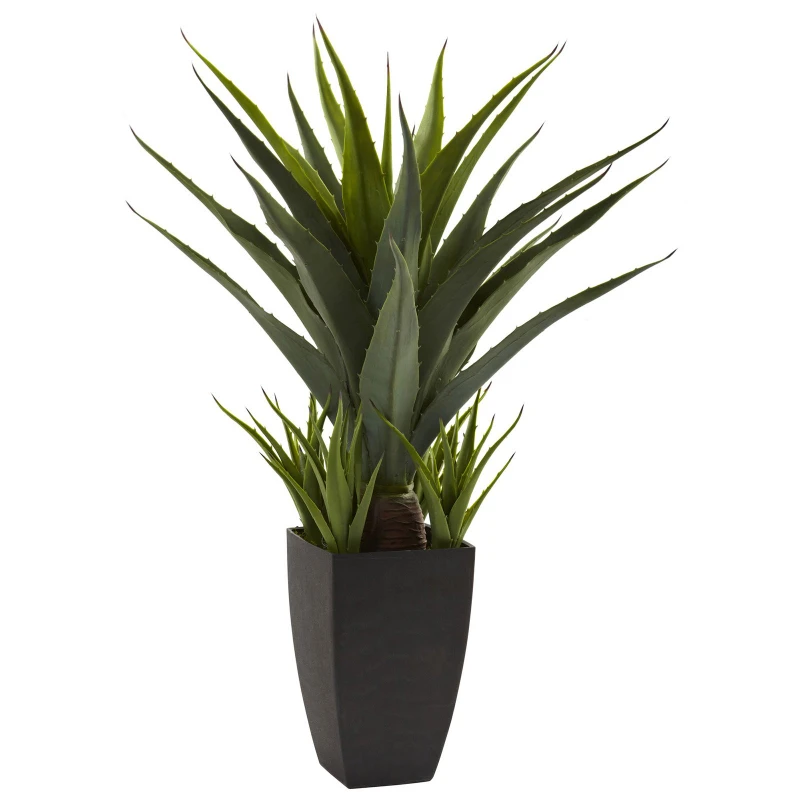 

Free shipping 30" Plastic Agave Artificial Plant with Black Planter Green