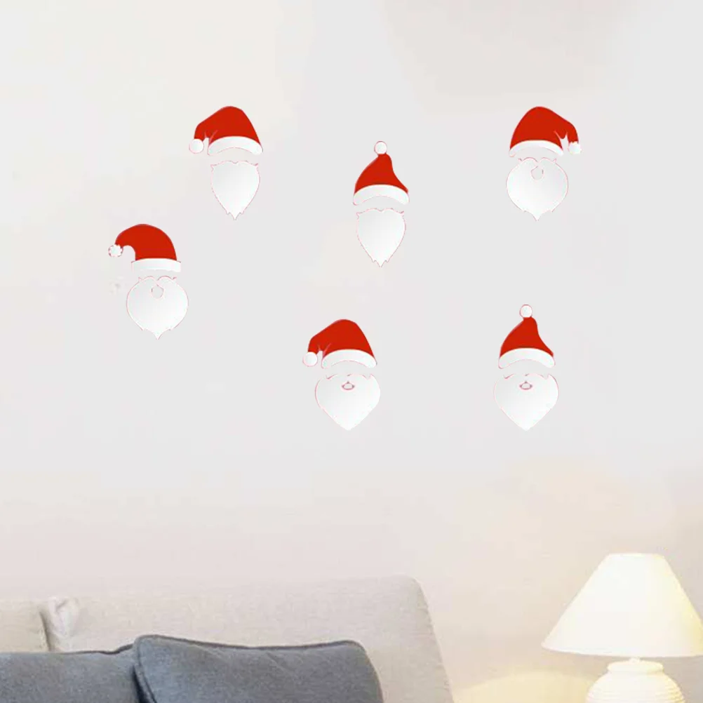 

1pc Santa Claus Stickers Self-adhesive Mustache Sticker Santa Hat Holiday Decals for Window