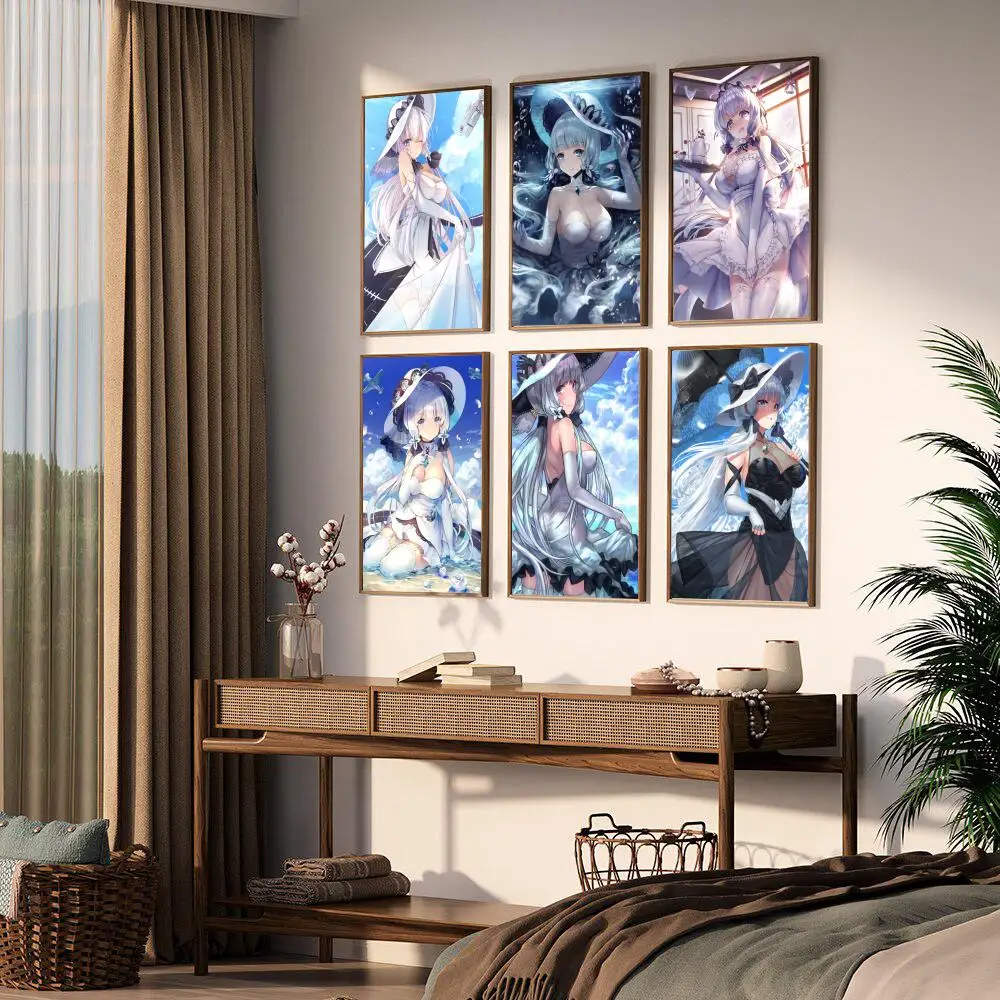 Azur Lane Illustrious плакат с бумажным принтом для дома гостиной спальни входа бара кафе