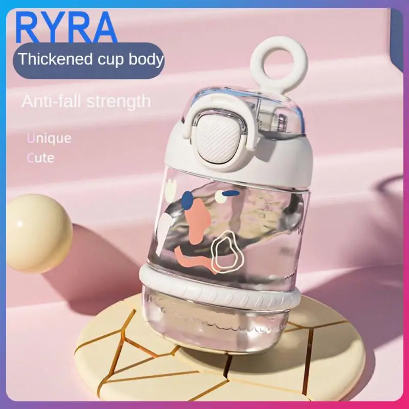 

Подарочный кувшин для воды для студенток, соломенная чашка, пластиковая с наклейками, Большая пластиковая бутылка для воды, большая чашка с животом, герметичная, для студентов