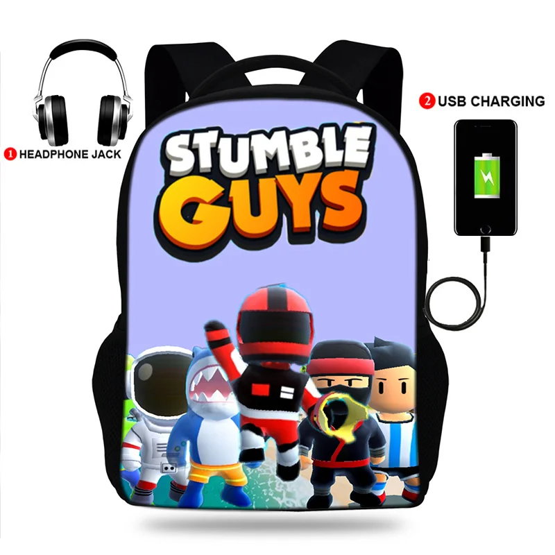

School Bags 3D Print Kids Backpack Schoolbag Hot Game Stumble guys Bookbags For Teenager Girls Boys Children Book Bag