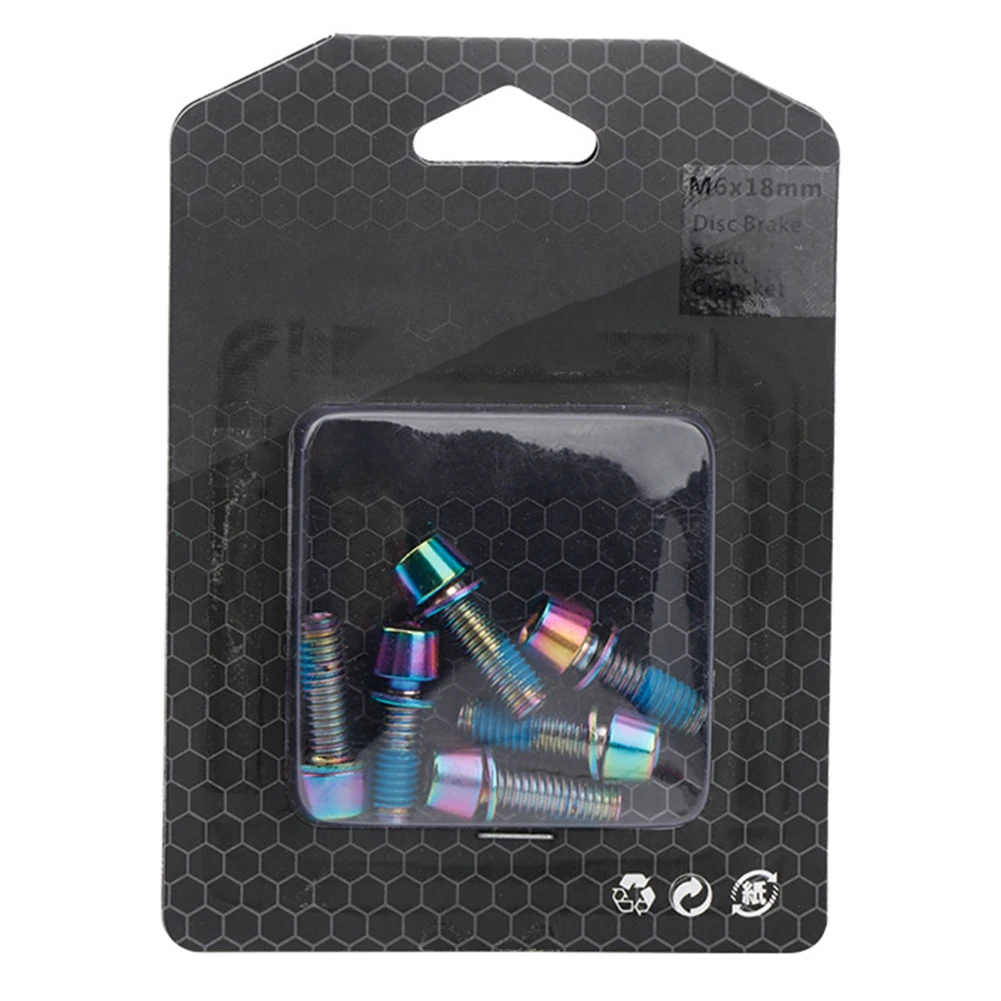 

6PC Mountain Bike Disc Brake Screw Crank Clamp Fixing Screws M6x18mm For -shimano MT200 Brake Clamp Device Fixed Screw Accessory
