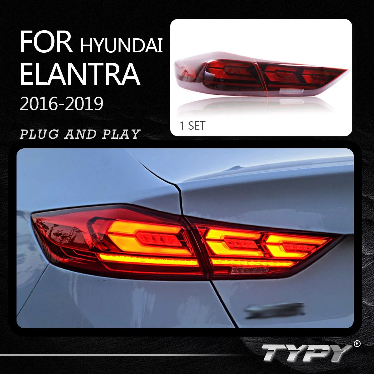 

Модифицированные автомобильные задние фонари для Hyundai Elantra 2016-2019