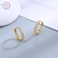 gold hoop earrings 925 sterling silver with cubic zirconia womens fashion jewelry cute shiny beautiful small circle earrings