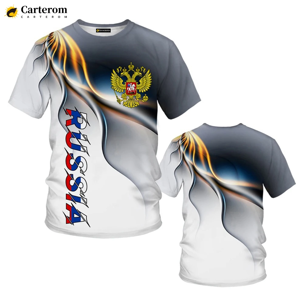 

Russia Eagle 3D T-shirt Russian Flag Printed Harajuku Streetwear Oversized T Shirt Men Women Fashion Casual Breathable Tops