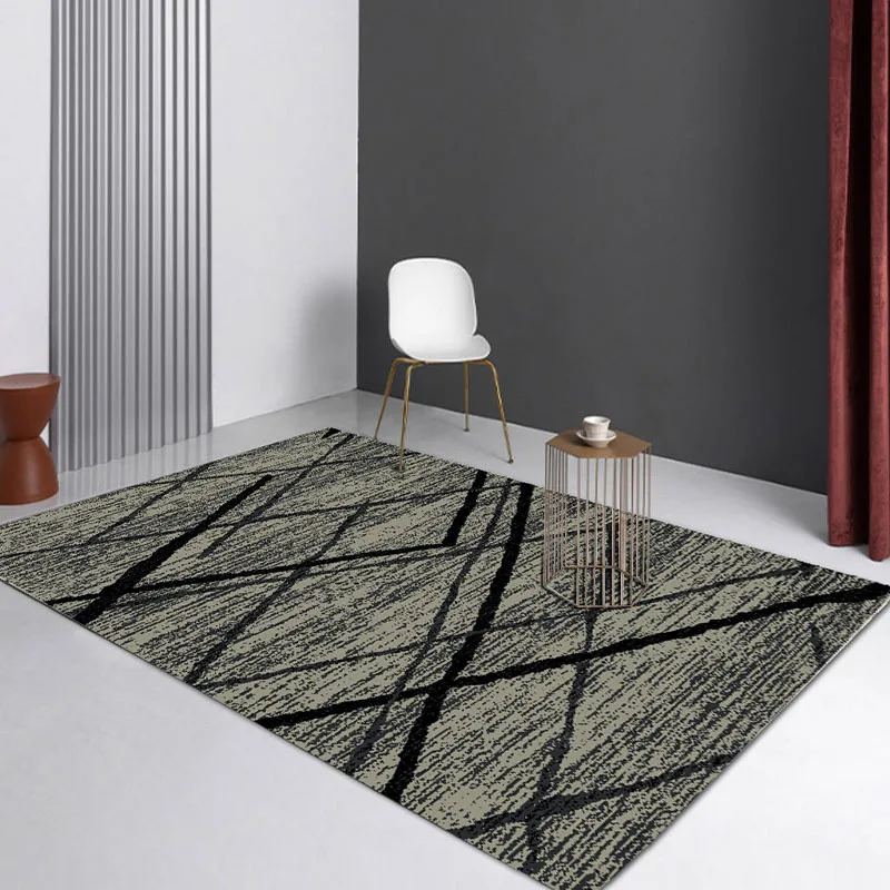 

Retro Geometric Living Room Large Area Carpet Bedroom Bedside Rug Homestay Cloakroom Carpets Sofa Rugs Non-slip Decorative Mat