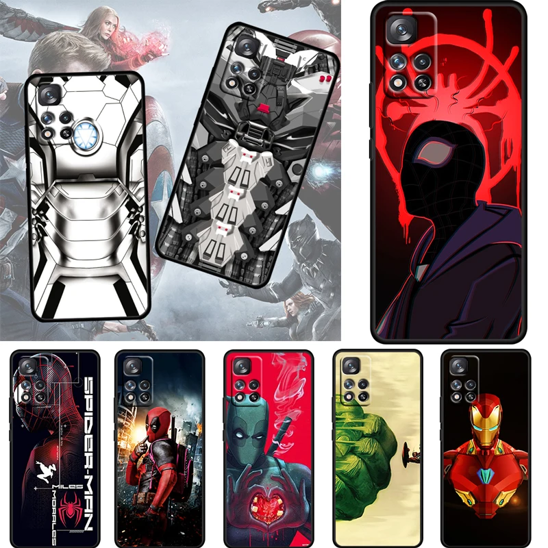 

Captain America Marvel For Xiaomi Redmi Note 11 10 11T 10S 9 9S 8 7 Pro Plus Max 5G Soft Silicone Black Phone Case Fundas Cover