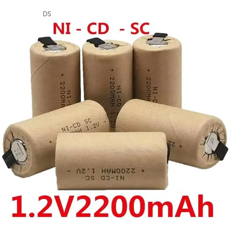 

2-20 шт., аккумуляторные батареи Ni-Cd для дрели, 1,2 в, 2200 мАч