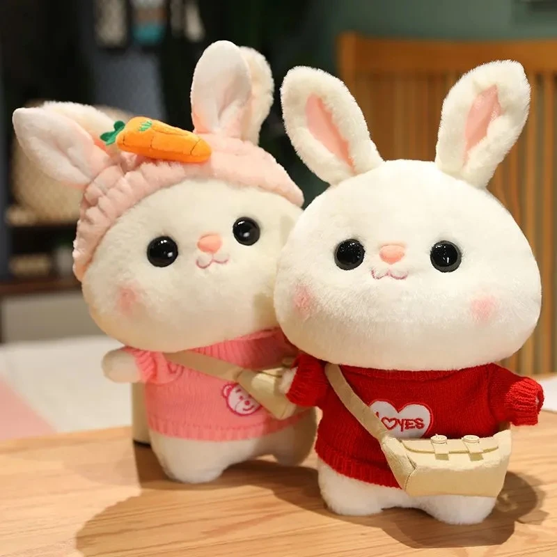 

Soft Rabbit Lalafanfan Rabbit Cafe Girl Plush Toy Cute 30cm Kawaii Lalafanfan Doll Wearing Glasses Wearing Clothes Toys Gift