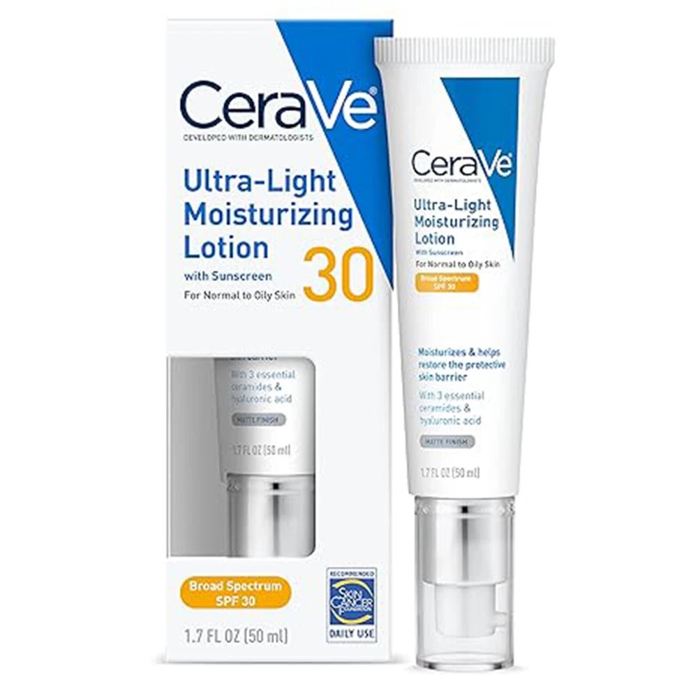

CeraVe Ultra Light Moisturizing Lotion Facial Cream with SPF 30+ Repair Body Dryness Day Cream Sensitive Skin Tough Barrier 50ml