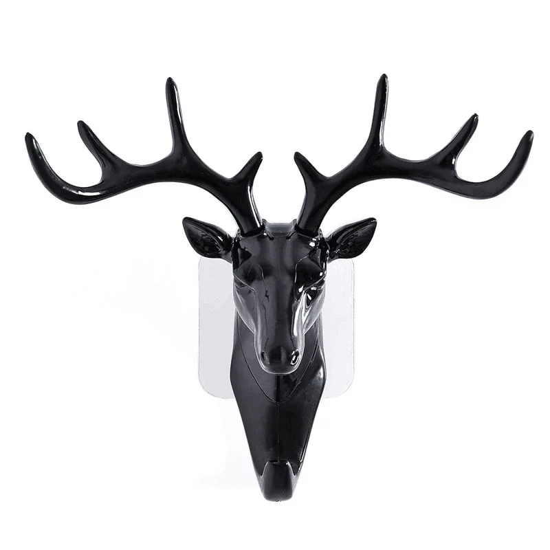 

Antler American style home wall decoration creative personality deer head non - perforated wall hook non - trace key wall hook