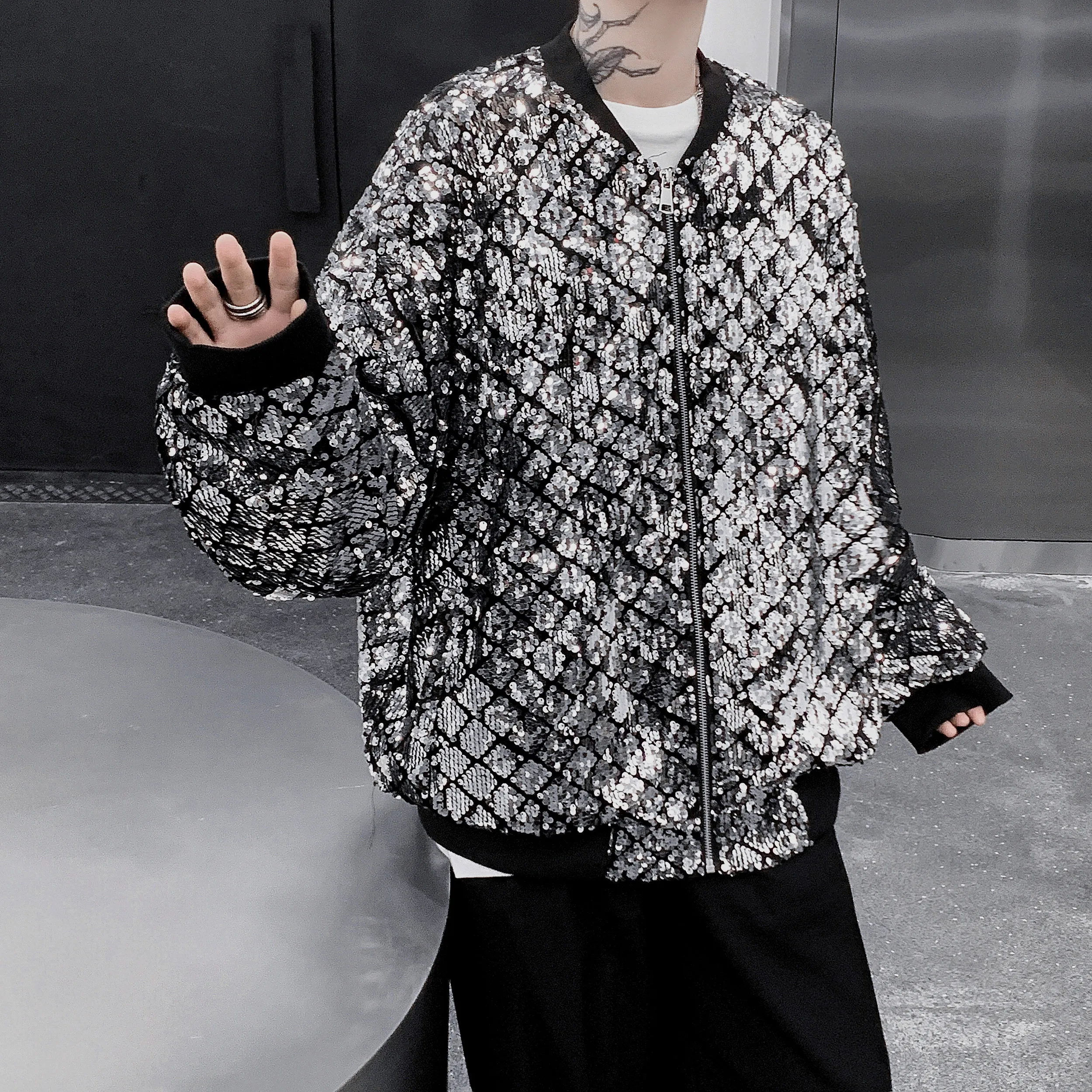 Блестящая куртка с блестками в европейском и американском стиле золотой