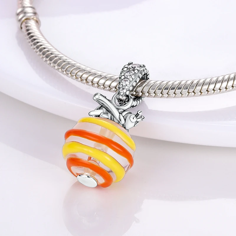 

Colorful Murano Glass Honey Bee Dangle Charm fit Pandora Bracelet Necklace Pendant Bead DIY Jewelry Making Women 925 Silver Gift