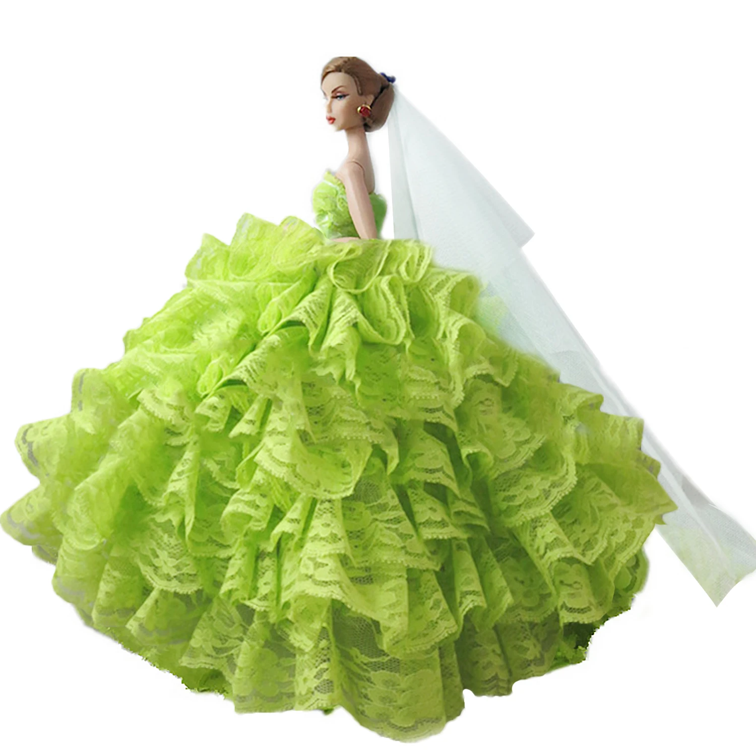 

Элегантные куклы-девочки Besegad, свадебные платья, женская одежда с вуалью для головы, аксессуары для игрушек Барби, подарок для девочек