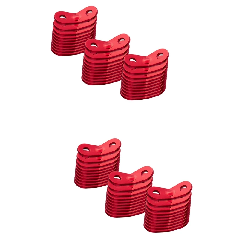 

60 Pcs Aluminum Alloy Rope Cord Adjuster,Tent Tensioners Rope Adjuster Tent Rope Adjusters Red