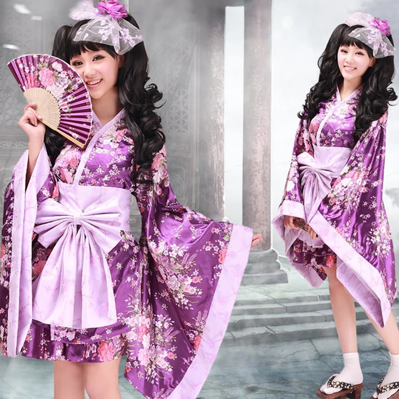 

Traditional Japanese Style Anime Girls Lolita Kimono Yukata Asian Dress Women Geisha Sakura Haori Kawaii Uniform Cosplay Costume