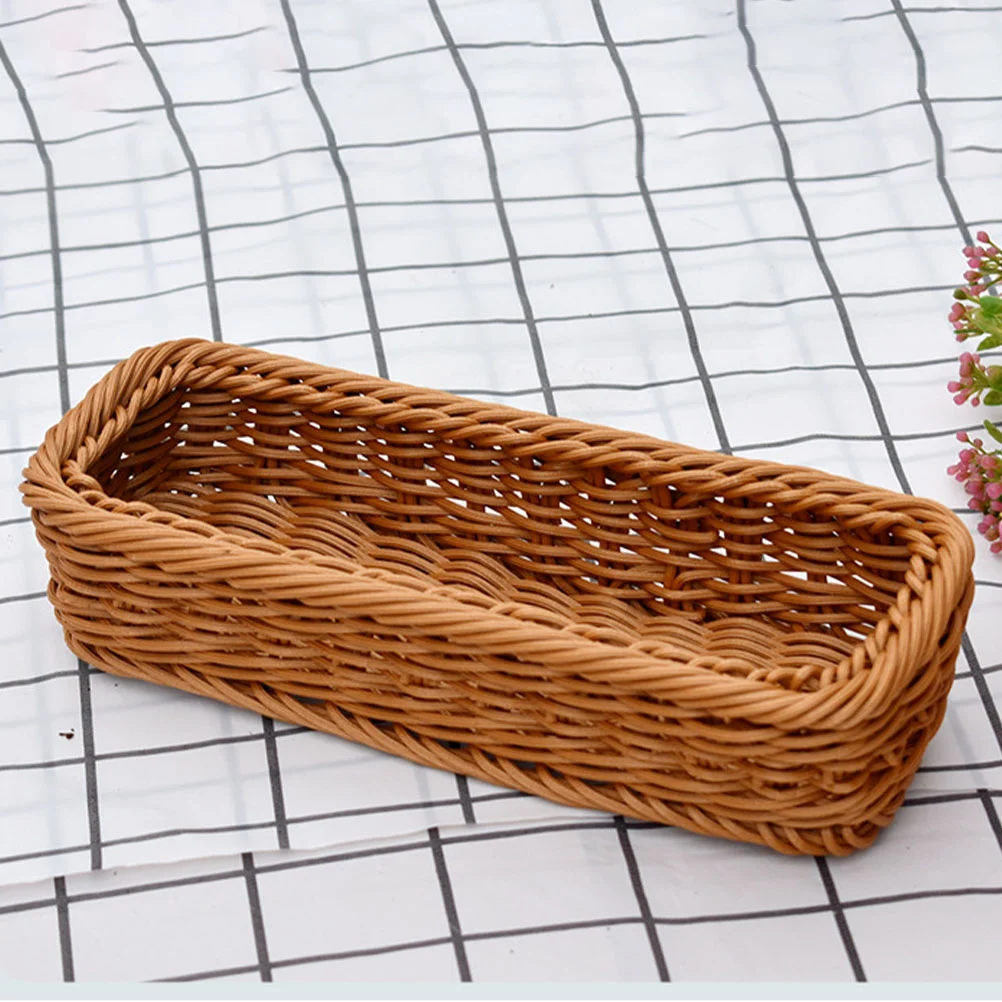 

2 Pcs Seasoning Jar Storage Box Plastic Basket Tabletop Sundry Woven Fruit Cutlery Organizer Home Food