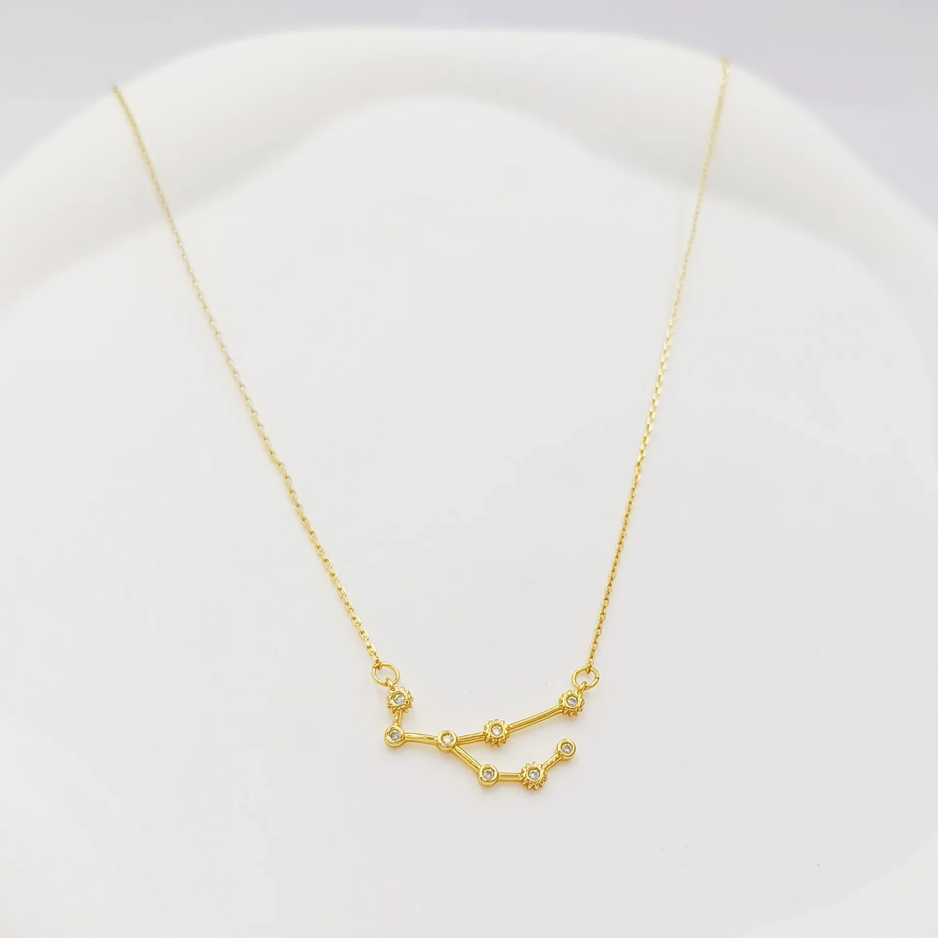 18-каратное позолоченное медное ожерелье с цирконием для пары 12 звезд белое