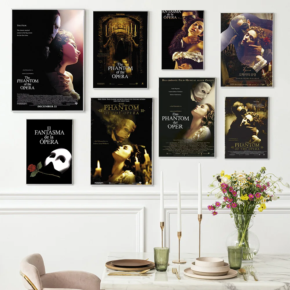 

The Phantom Of The Opera Romantic Drama Film Art Print Poster Video Room Cinema Wall Stickers Modern Movie Canvas Painting Decor