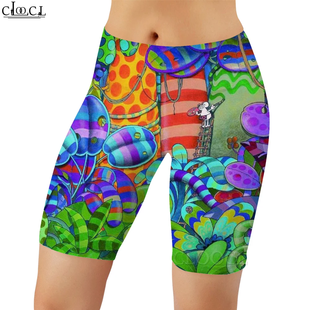 CLOOCL Fashion Women Legging Shorts Cute Cartoon Mushroom Pattern 3D Printed Casual Leggings Gym Workout Quick Dry Sports Pants images - 4