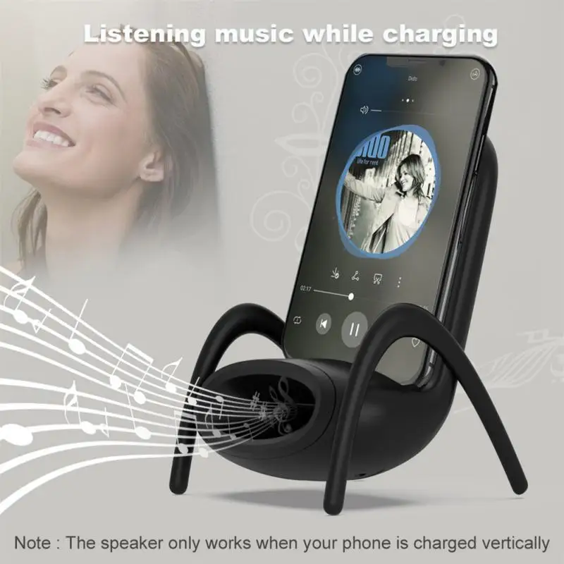 

Chair-Shaped Mobile Phone Wireless Charging Bracket High-Speed Fast Wireless Charging Stand Speaker Function Phone Stand