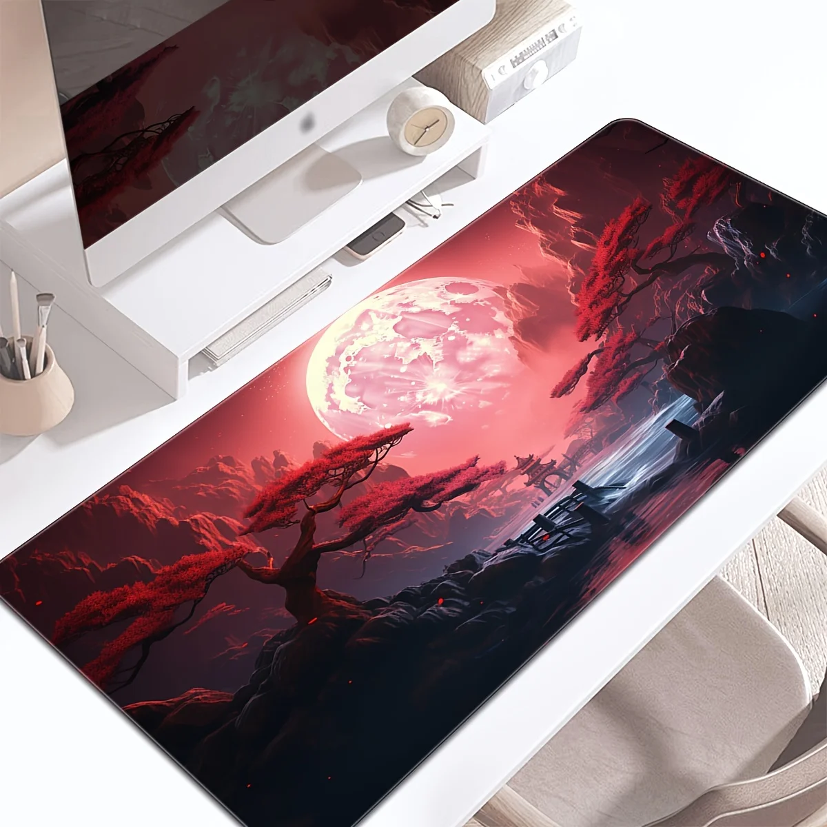 Red Landscape Большой игровой коврик для мыши 900x400 Ноутбук Настольный офисный
