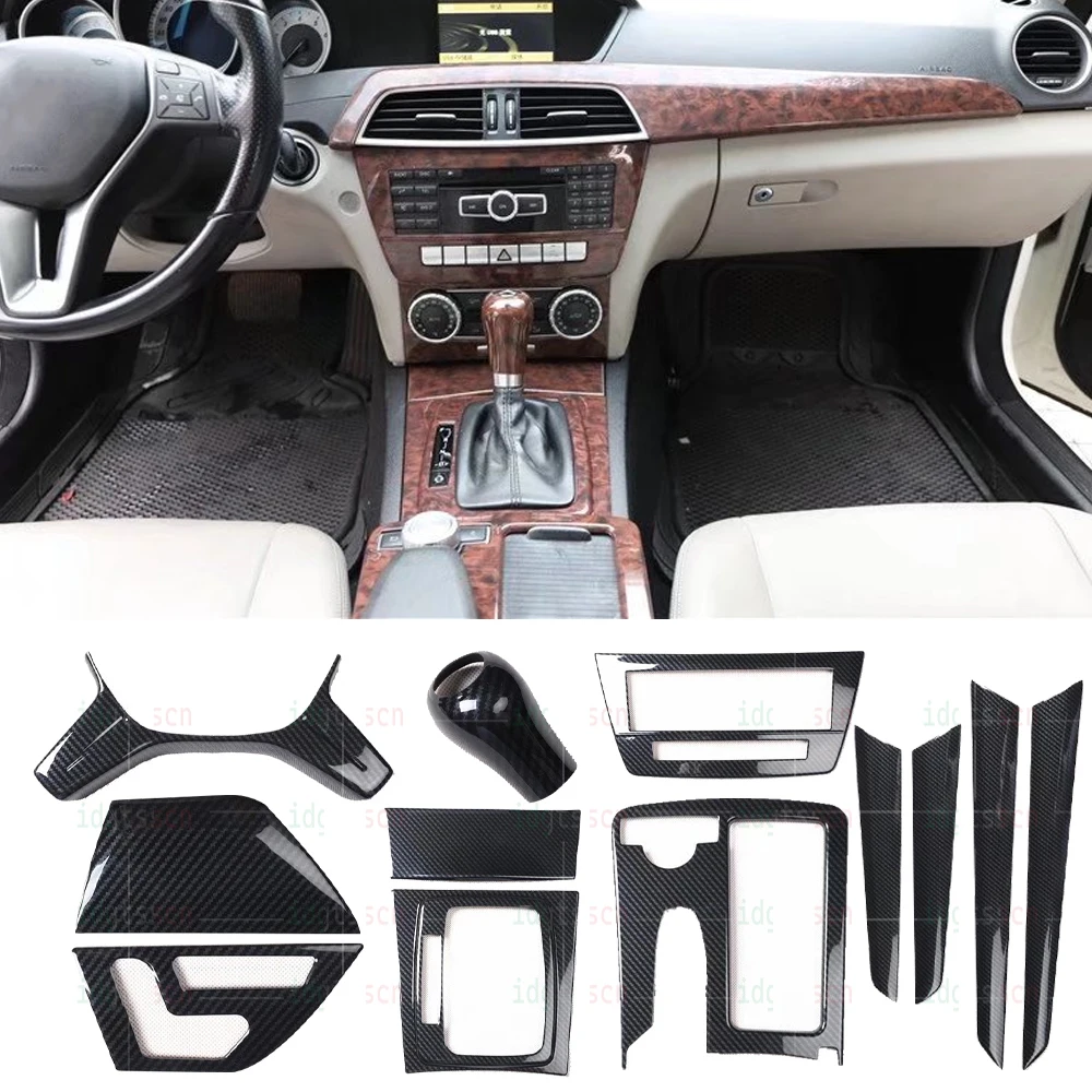 

Внутренняя отделка автомобиля из углеродного волокна Полная Φ внутренняя отделка для Mercedes Benz W204 C Класс 11-13 аксессуары