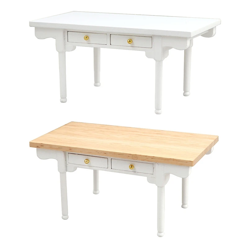 

Y3NF Miniature Table Bedroom Office Desk Original Wood Furniture Dollhouse Accs 1:12