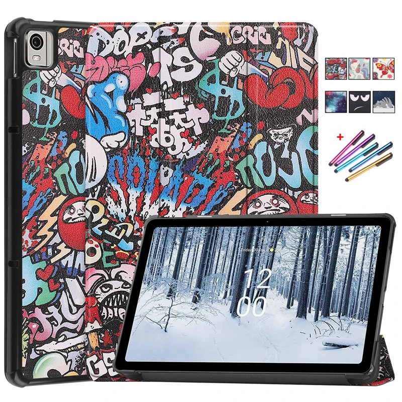 

Чехол для Nokia T21 тройной кожаный магнитный Жесткий Чехол для Nokia T21 10,4 дюйма 2022 окрашенный стенд Умный чехол Coque Funda