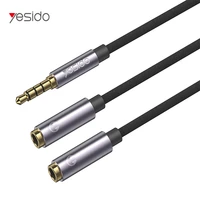 yesido 3 5mm male splits two 3 5mm female headphone audio adapter cable professional audio line hot sell for phone computer