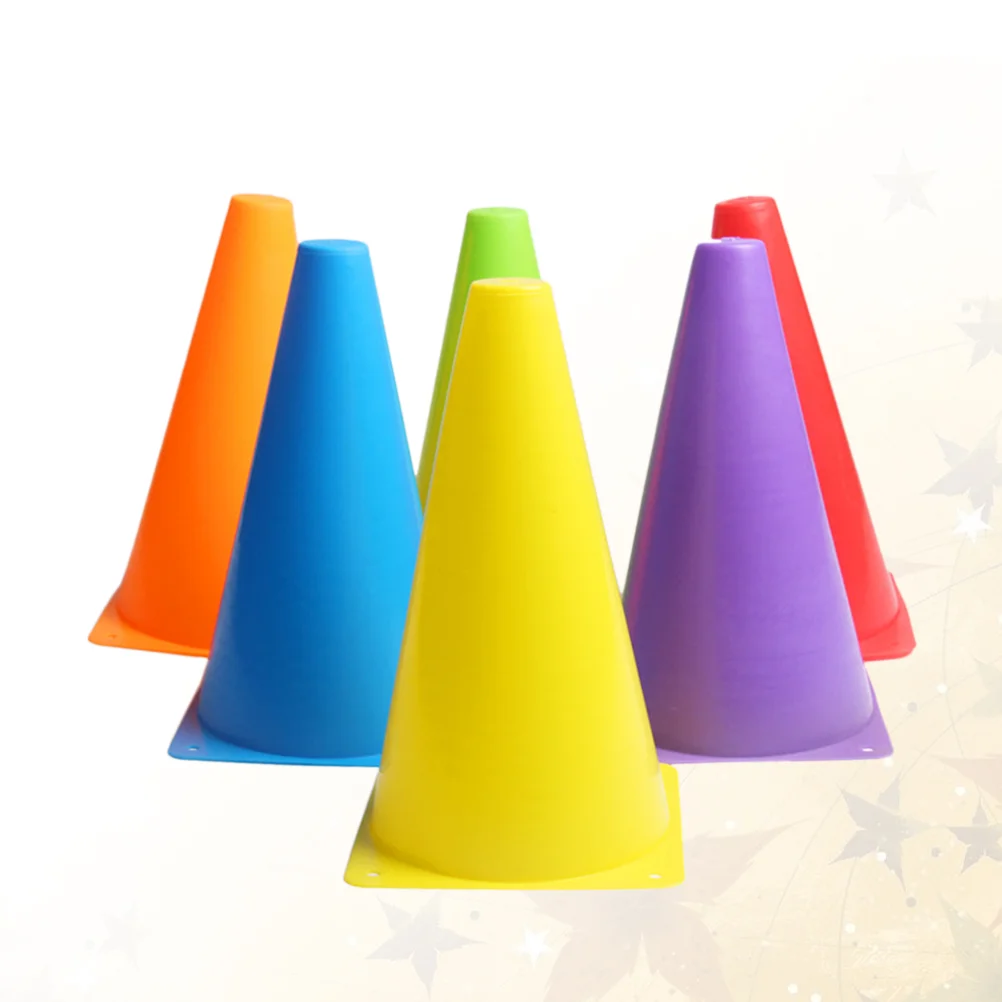 

6PCS 23CM Marker Buckets Football Training Marker Plastic Buckets Portable Football Sports Sign Practical Football