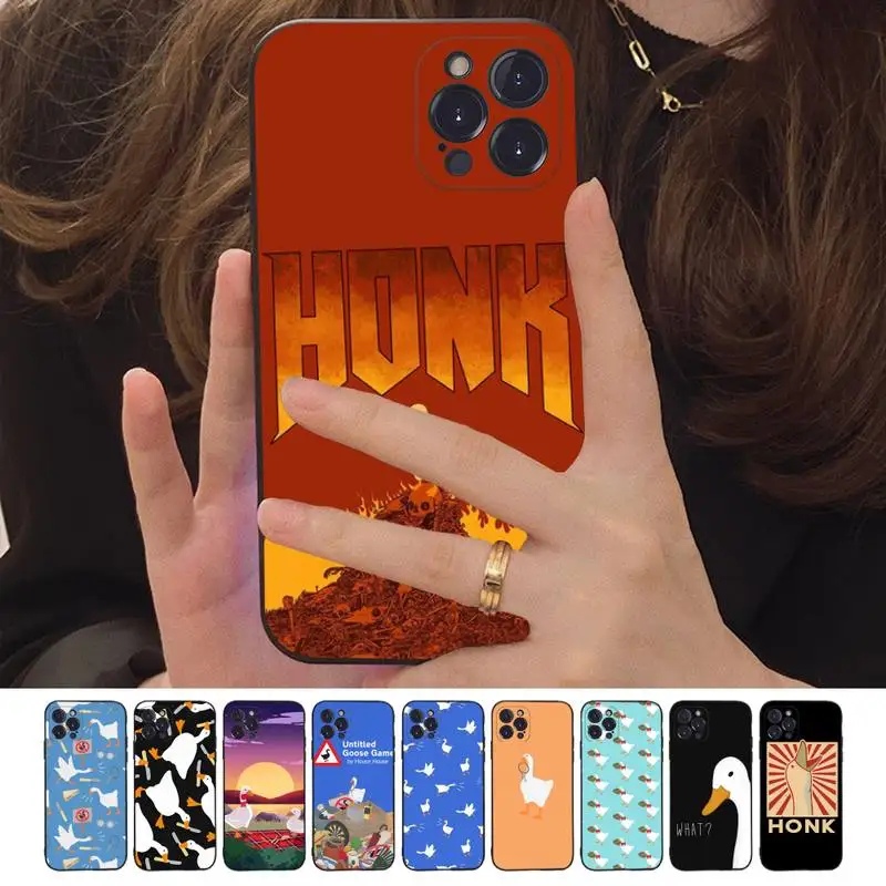 

Cartoon Cute Goose Game Phone Case For iPhone 14 11 12 13 Mini Pro XS Max Cover 6 7 8 Plus X XR SE 2020 Funda Shell