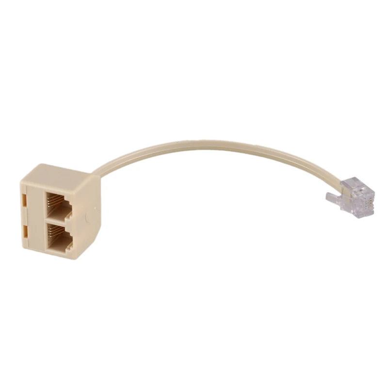 BLEL Hot RJ11 6P4C 2-сторонний выход телефонный разъем линейный сплиттер адаптер бежевый