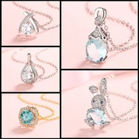 hot 925 silver independent creative exquisite lovely rabbit shining love womens pendant without chain fashion charm jewelry
