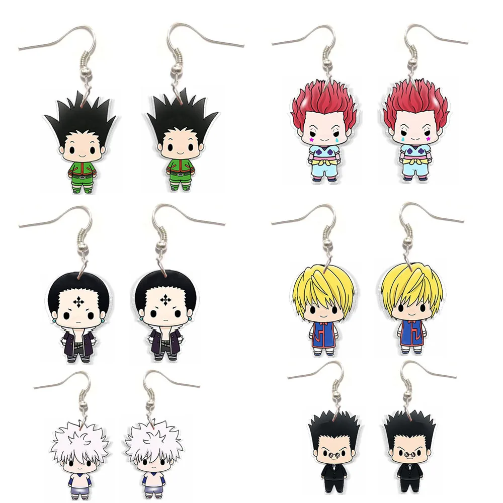 

Cosplay Earrings New Anime Hunter x Hunter Dangle Earring Gon Chloro Hisoka Acrylic Hook Earring Epoxy Jewelry Ear ring Gfit Men