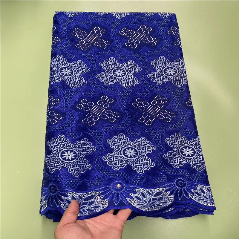 

Швейцарская Кружевная Ткань 5 ярдов, новейшая Тяжелая вышивка бисером, африканская 100% хлопчатобумажная ткань, швейцарская вуаль, кружево, популярный Дубайский стиль PS10095